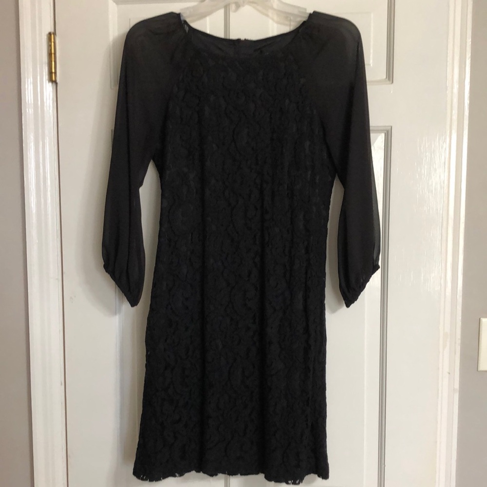 Lace dress with Sheer sleeves